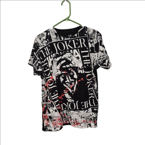 DC Comics The Joker All Over Panels Graphic Short Sleeve Shirt